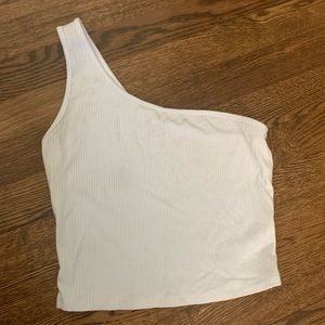 White one sleeved tank top